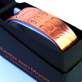 Tribal Spirit Gallery Copper Healing Bracelet Raven and Moon by Haida Artist Gordon White