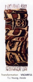 Native Northwest Coast Haida Transformation scarf by T.J. Young